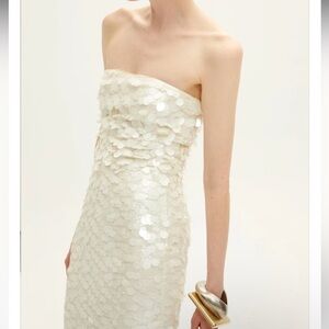 New Arrivals Phoenix Strapless inI ANÉMONES BLANCHES Dress size M